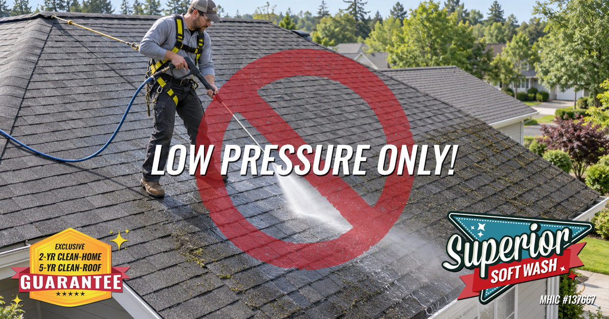 Why Power Washing Your Roof Is a Risk